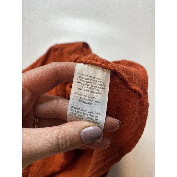 Madewell Womens Size S Texture & Thread Wrap-Tie Blouse Top Rust Orange Cotton - Picture 7 of 8